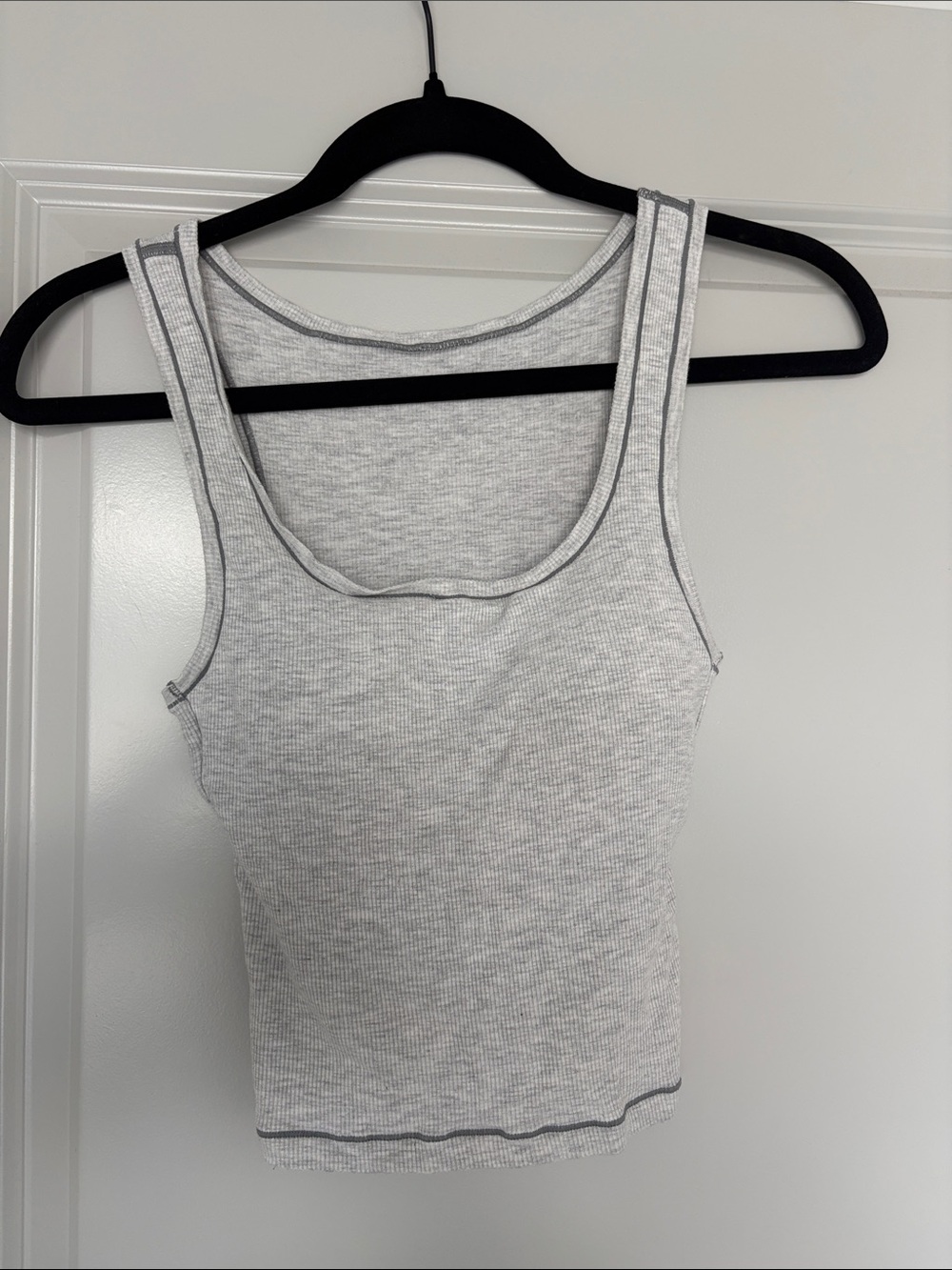 Women's Grey Ribbed Tank Top